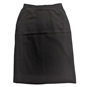 Evan Picone - Vintage 100% Wool Classic Lined Mid-Length Pencil Skirt w/ Pockets